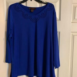Pleats Collection 1XL royal blue blouse